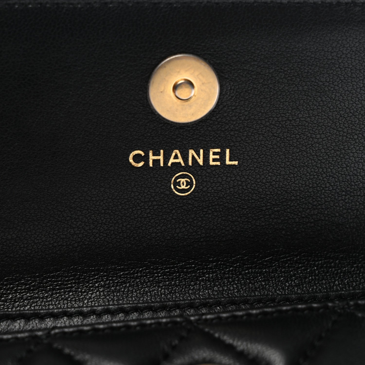 Lambskin Quilted Pearl Crush Flap With Chain Black