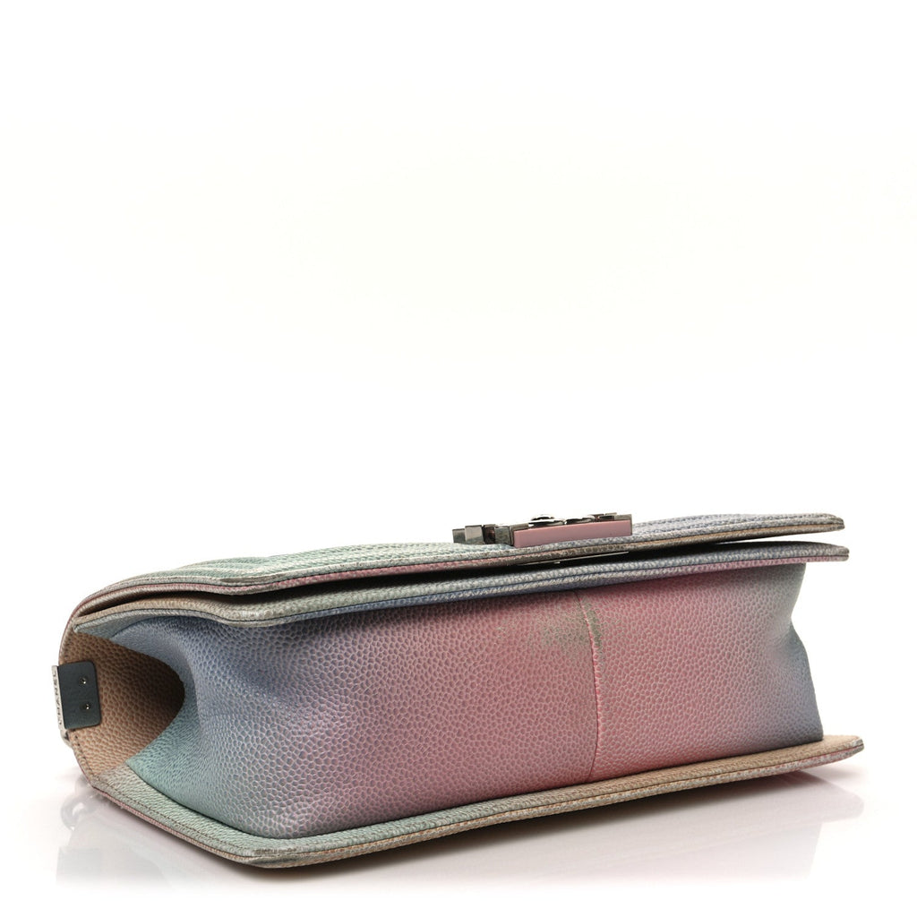 Caviar Quilted Medium Cuba Rainbow Boy Flap Pink Multicolor