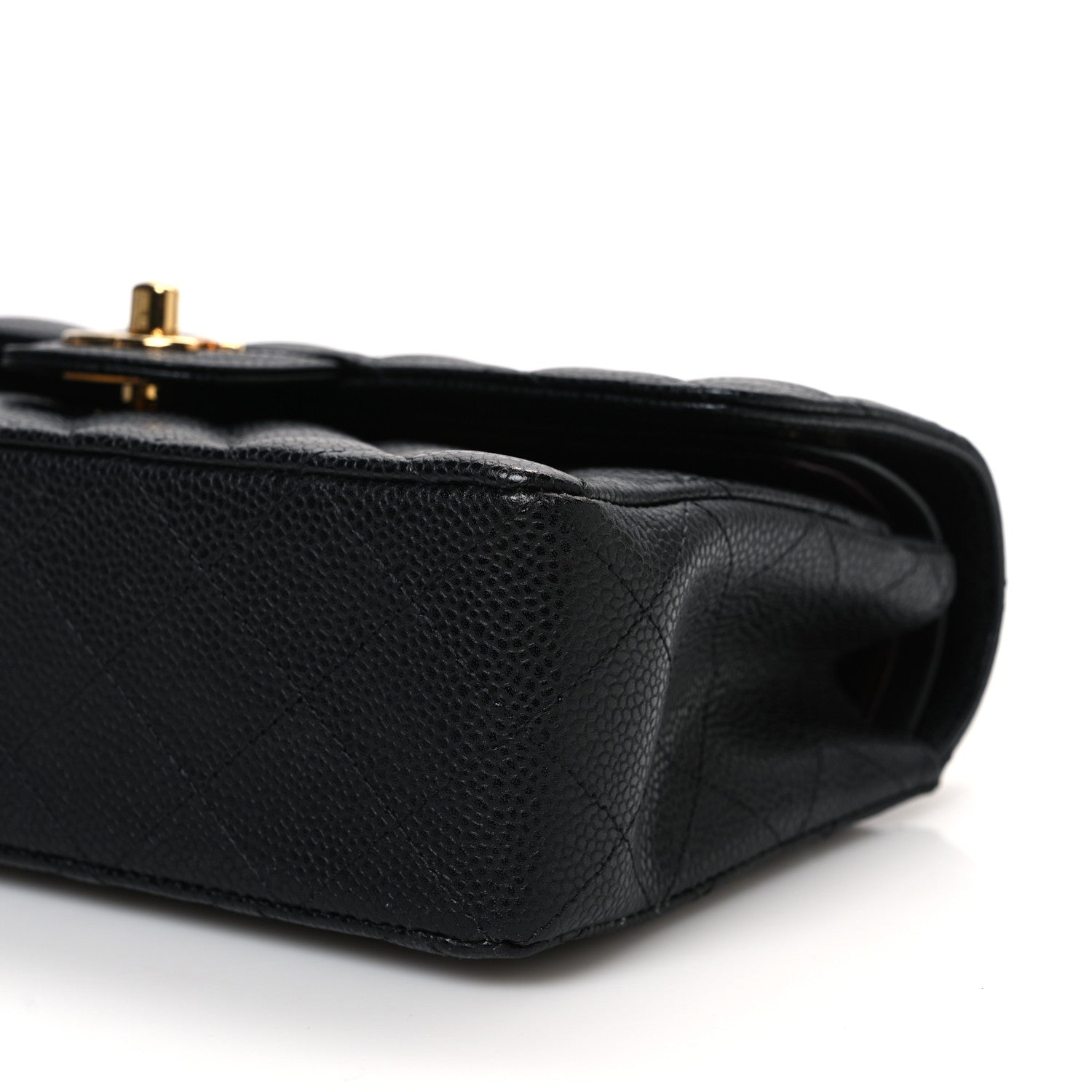 Caviar Quilted Small Double Flap Black