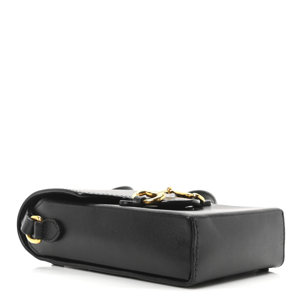 Boarded Plutone Calfskin Mini Horsebit 1955 Crossbody Bag Black