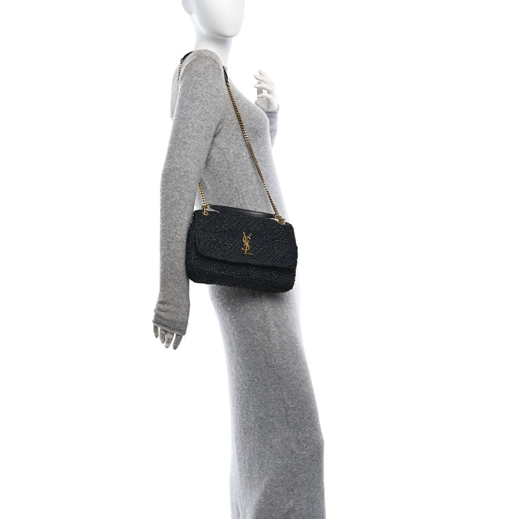Raffia Monogram Medium Jamie Black