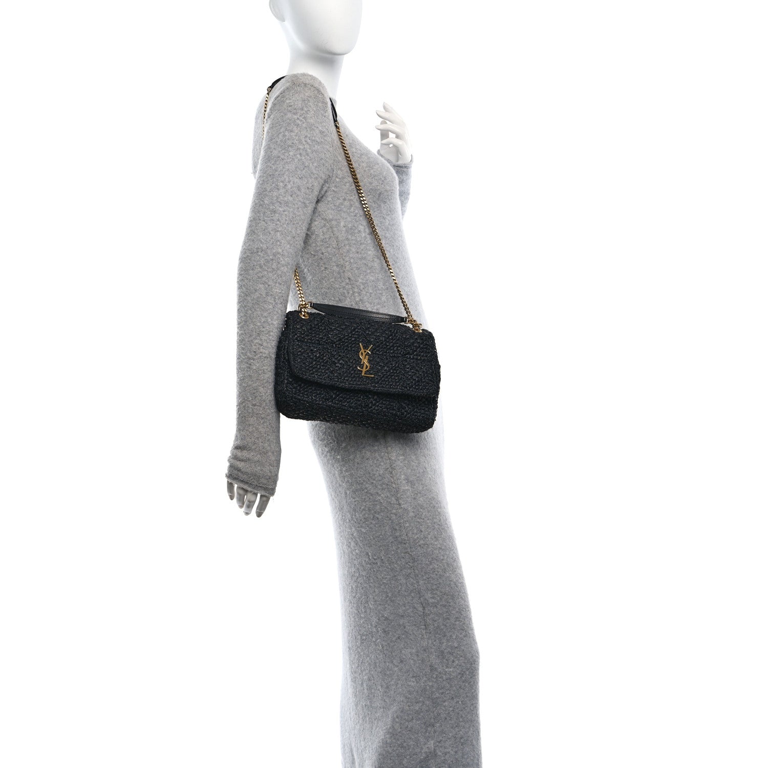 Raffia Monogram Medium Jamie Black