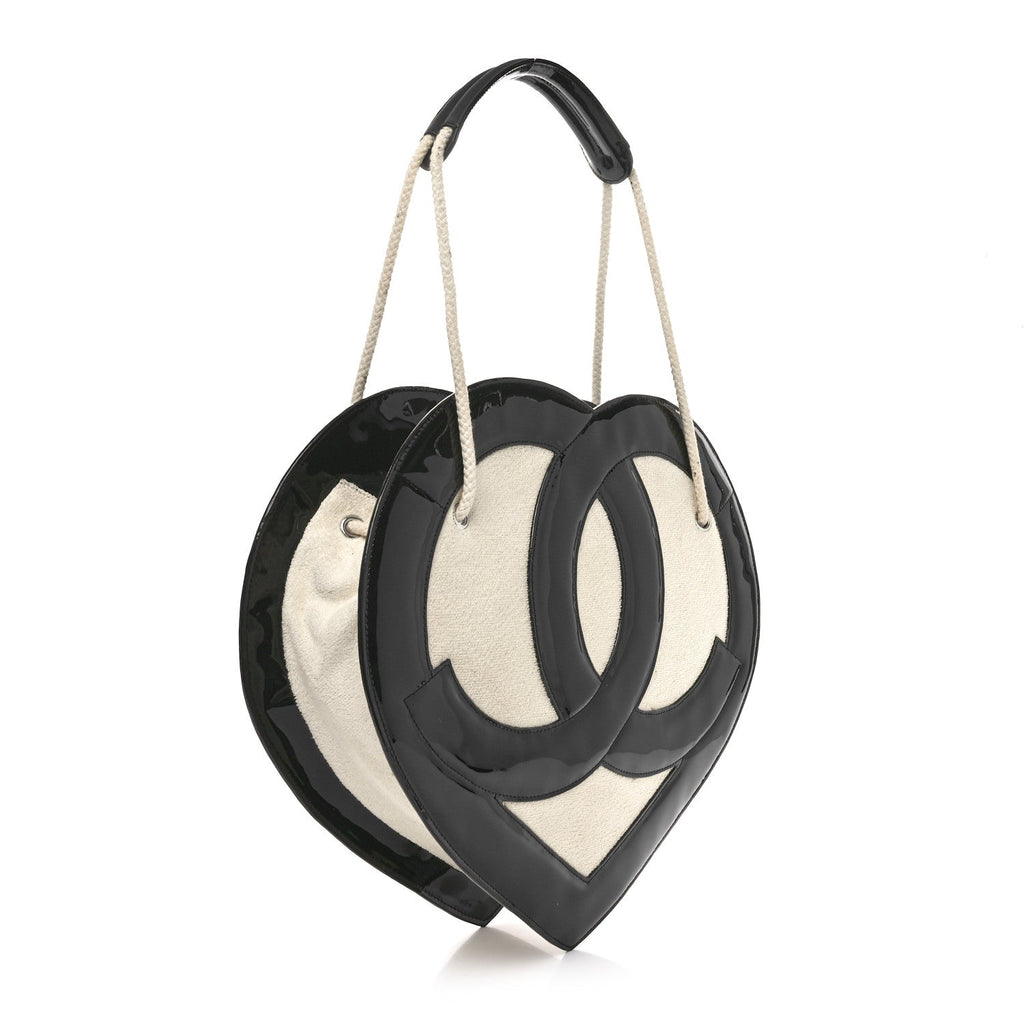 Patent Terry Ocean Drive Shoulder Bag Black White