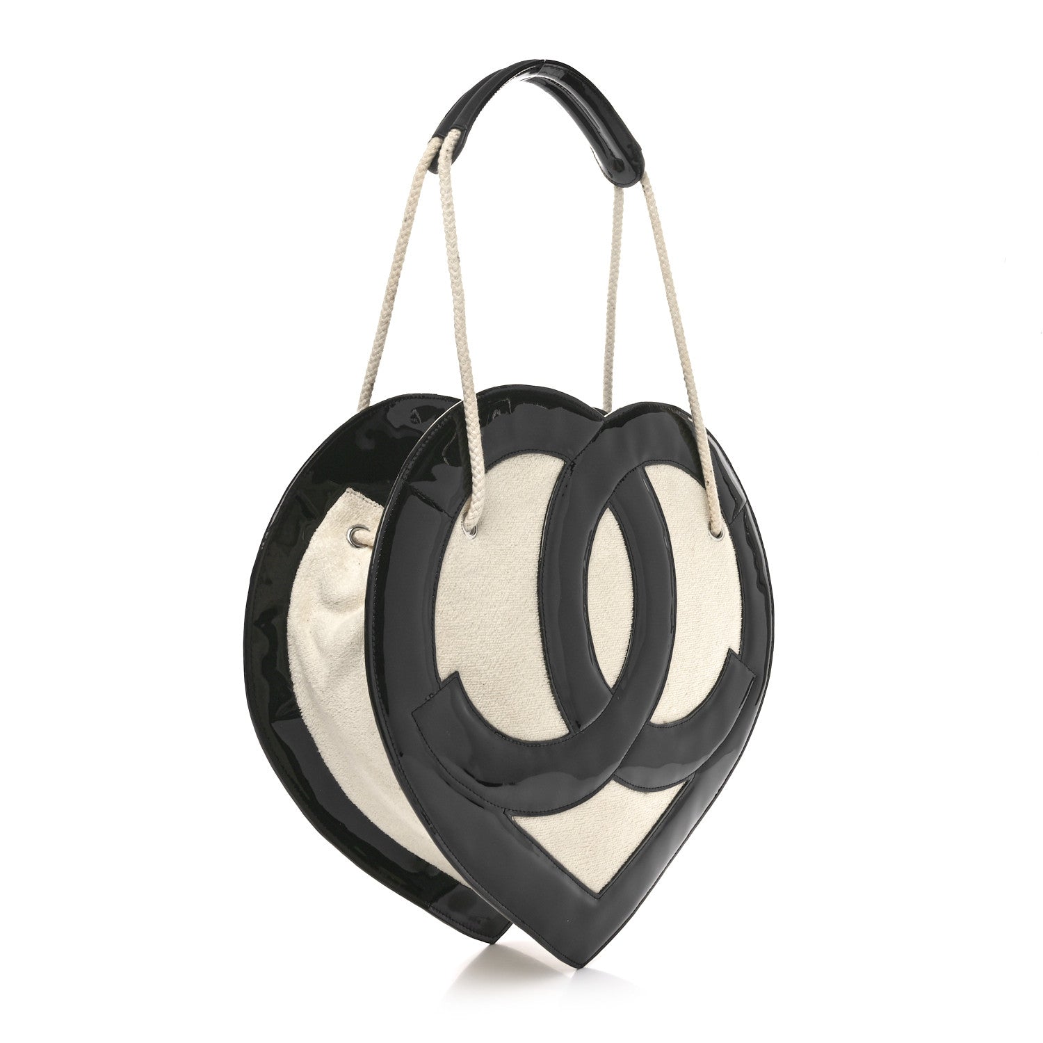 Patent Terry Ocean Drive Shoulder Bag Black White