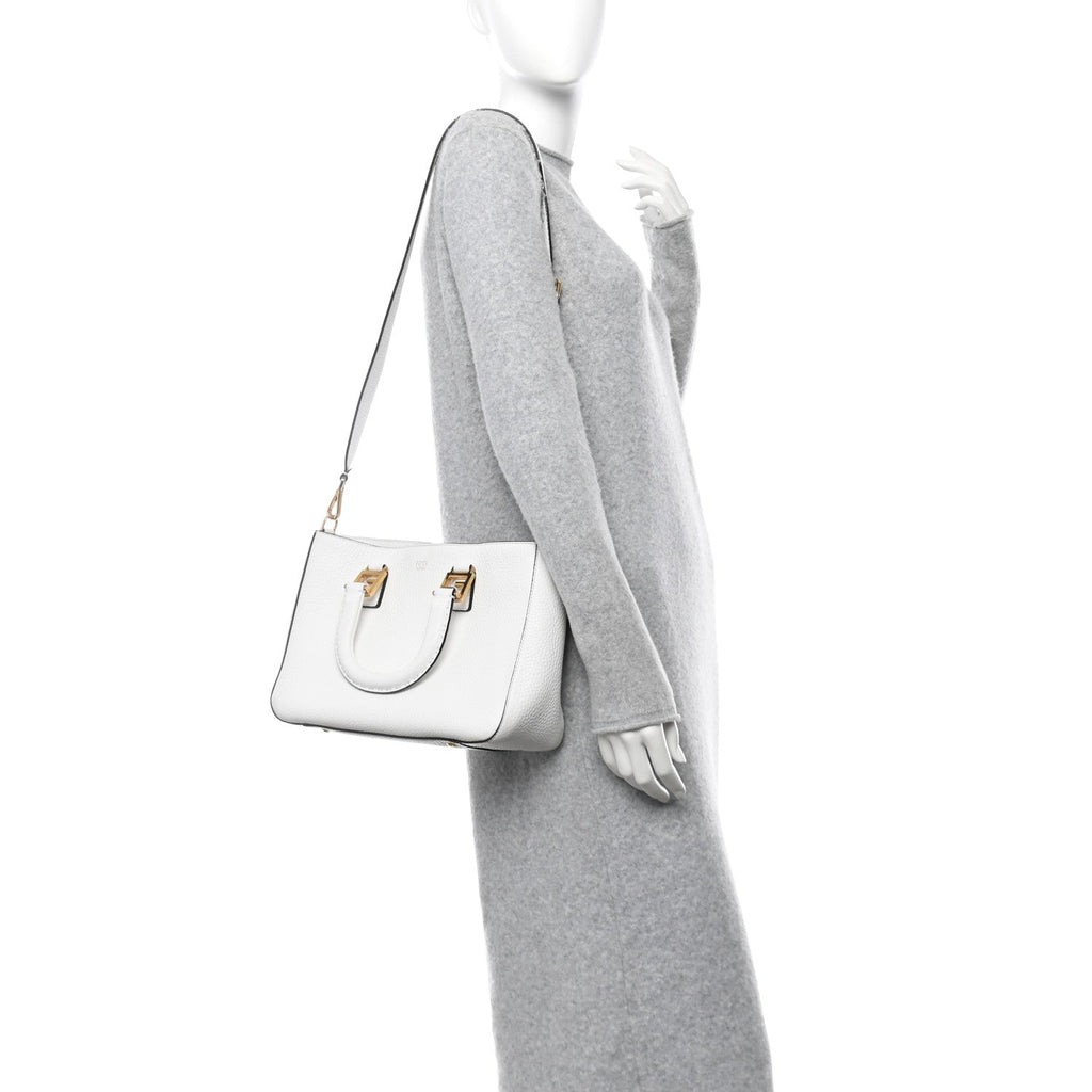 Cuoio Romano Selleria Small FF Tote White Ice