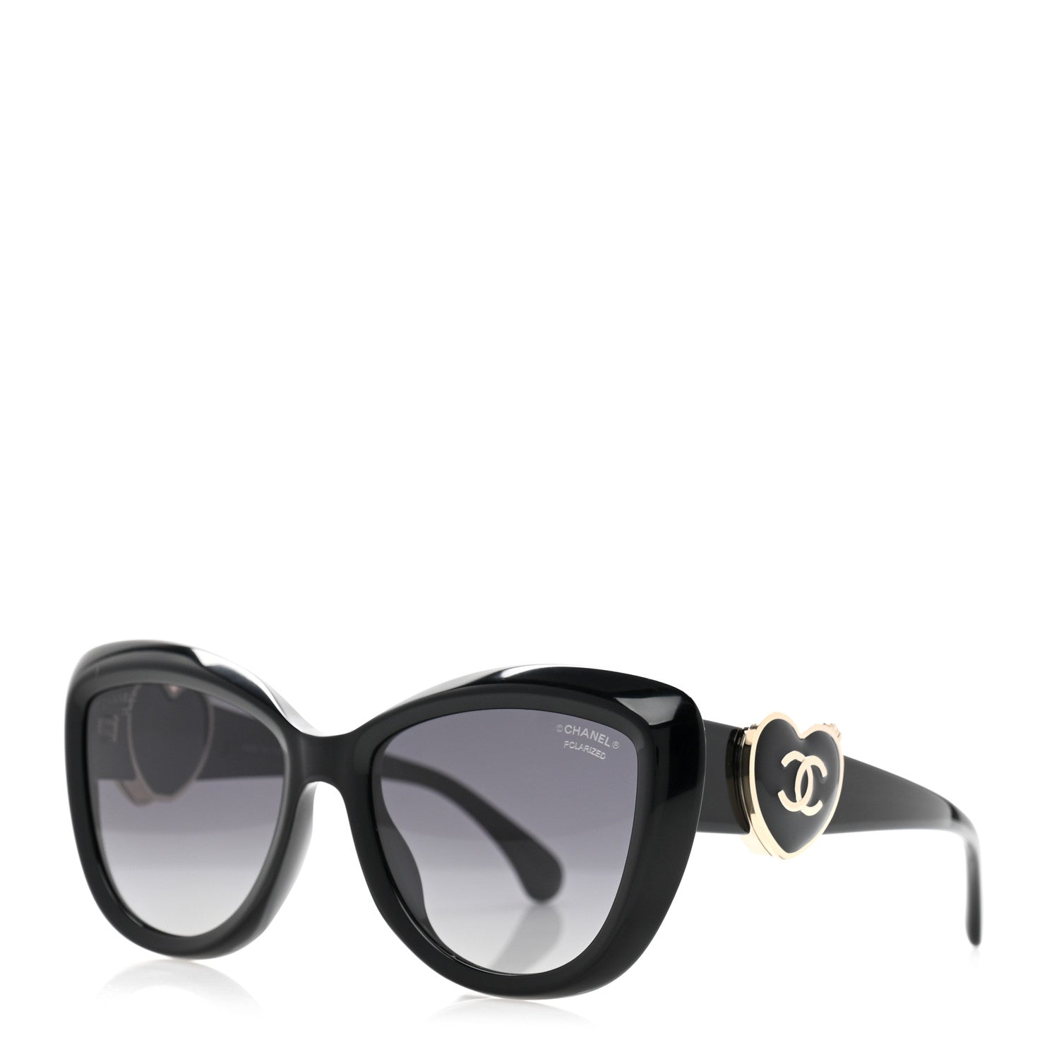 Acetate Enamel Heart Butterfly Sunglasses 5517 Black