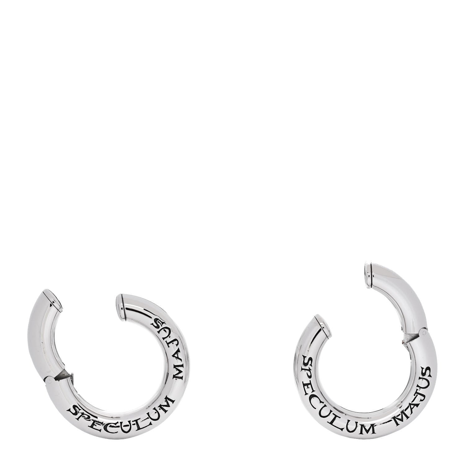 Metal Speculum Majus Cuff Earrings Silver