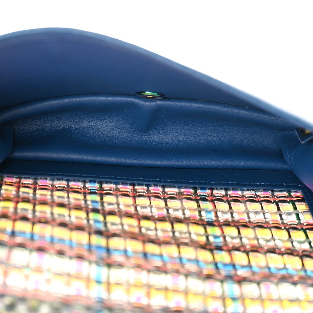 PVC Thread Woven Medium Boy Flap Dark Blue