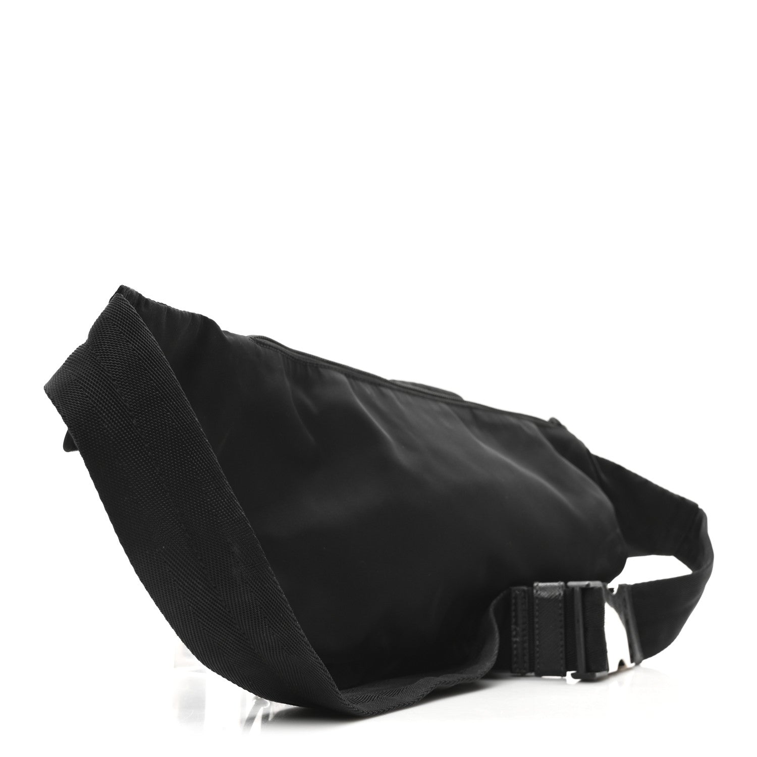 Nylon Metal Triple Pocket Belt Bag Black