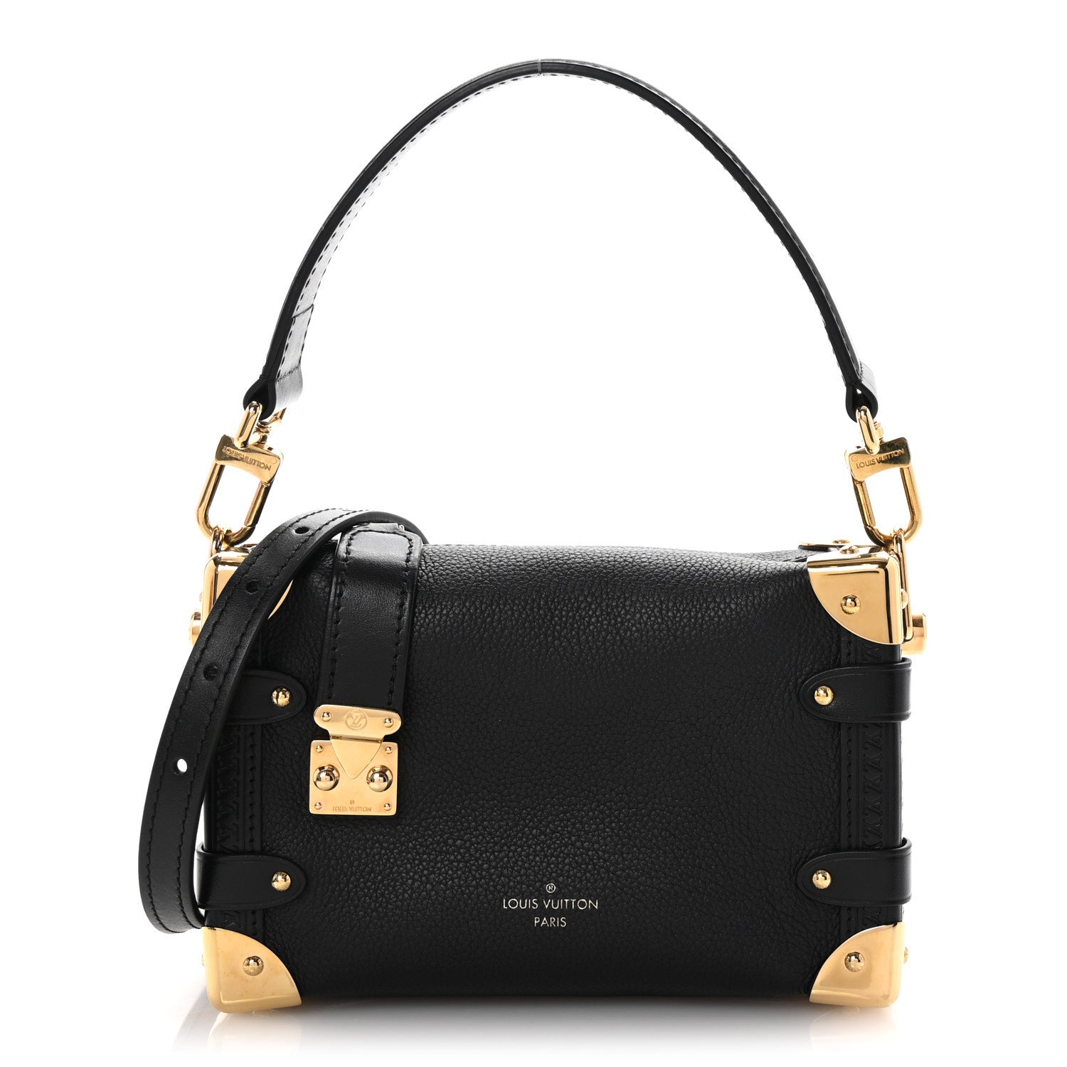 Grained Calfskin Side Trunk PM Black