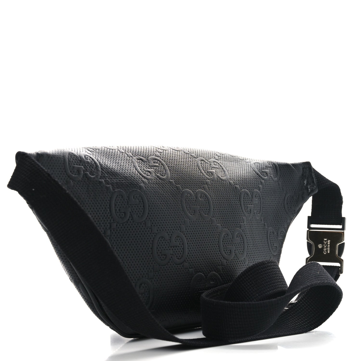 Calfskin GG Tennis Embossed Belt Bag Black