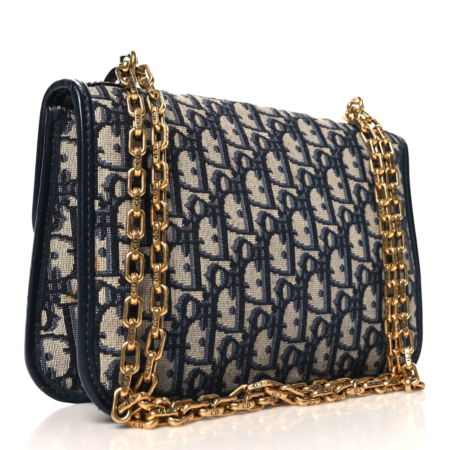 Oblique Small DiorAddict Flap Bag Navy Blue