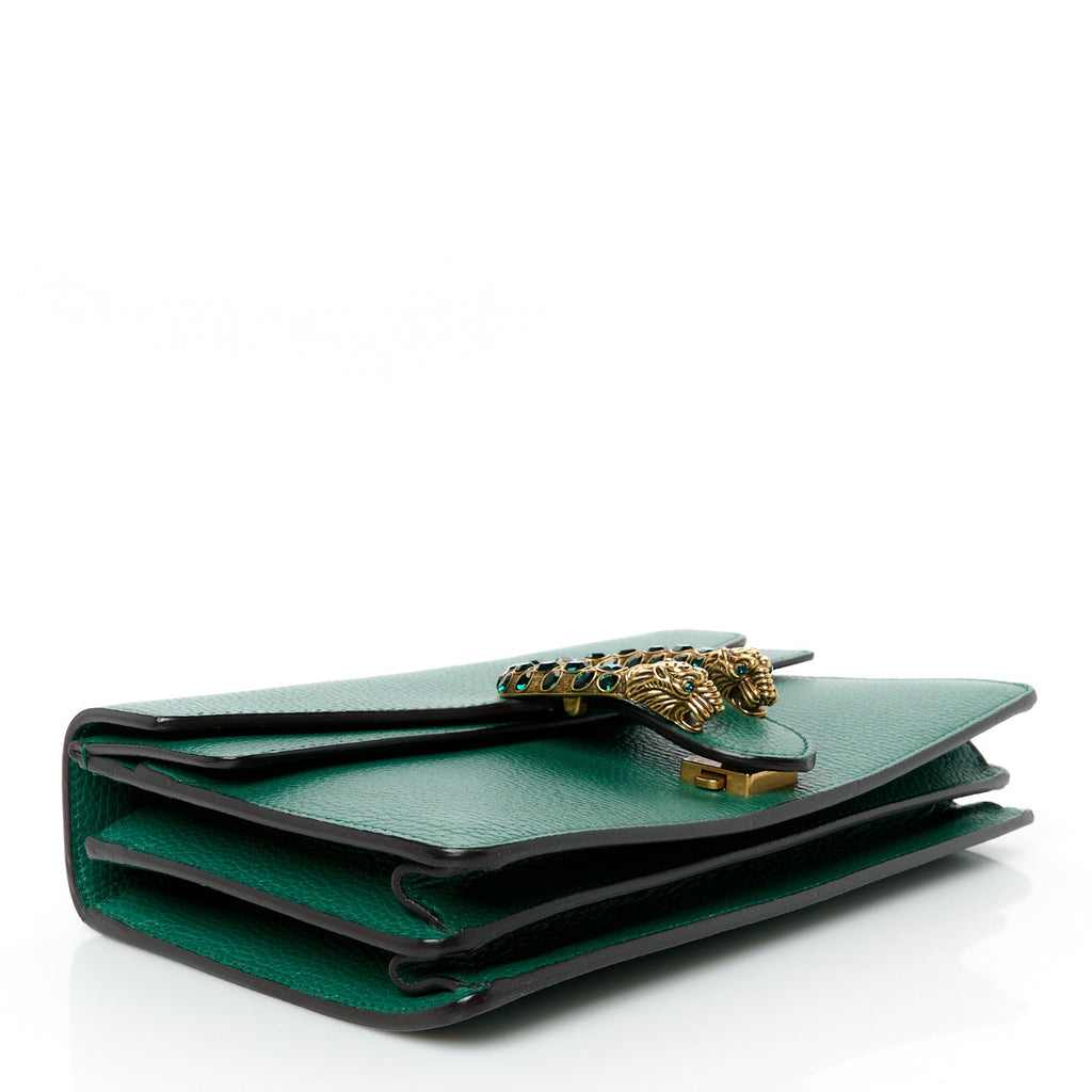 Dollar Calfskin Crystal Small Dionysus Shoulder Bag Emerald