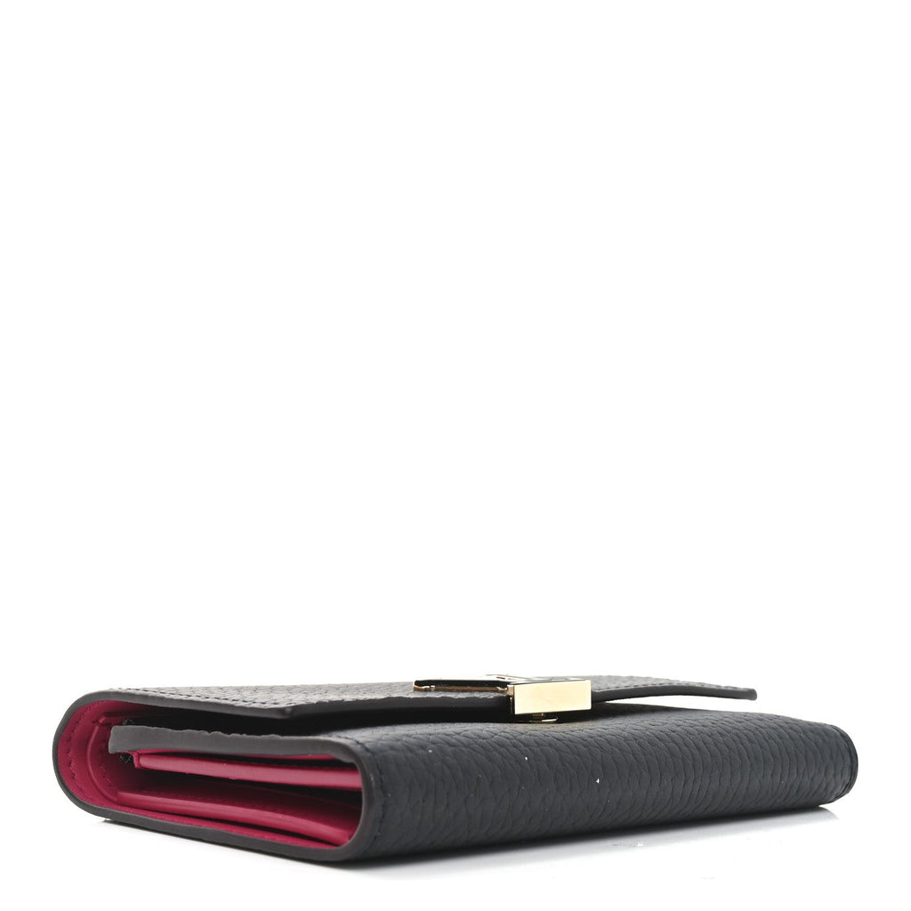 Taurillon Capucines Compact Wallet Black