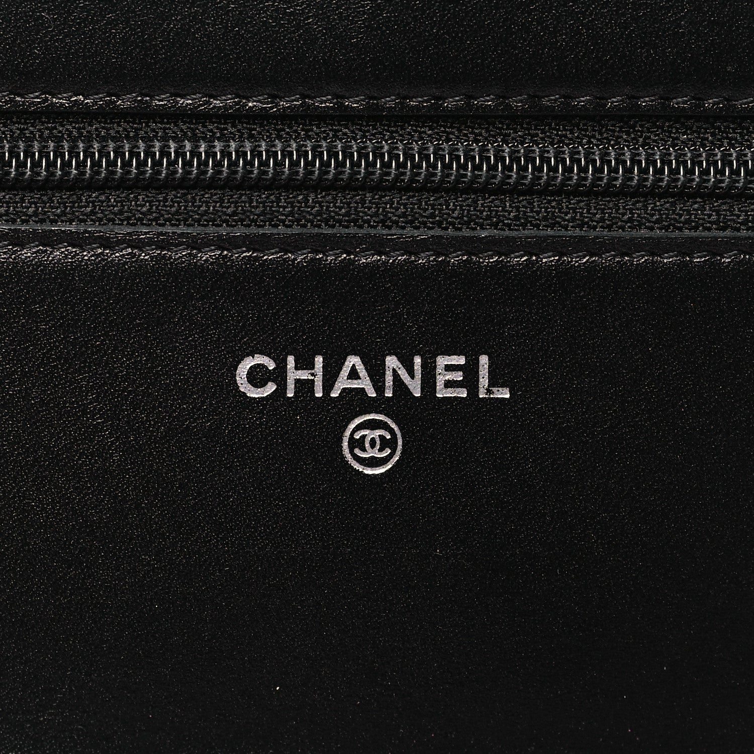 Calfskin Quilted Cambon Wallet on Chain WOC Black