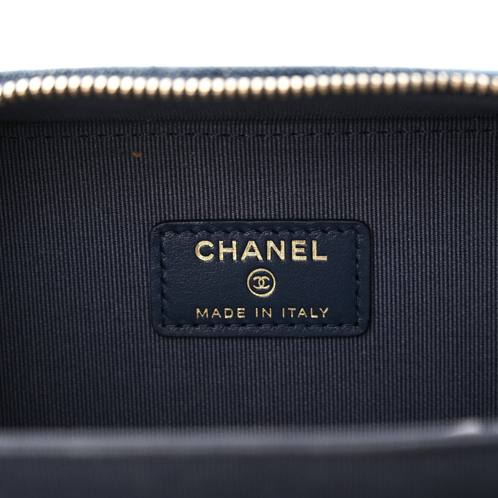 Printed Denim CC Camera Case Blue