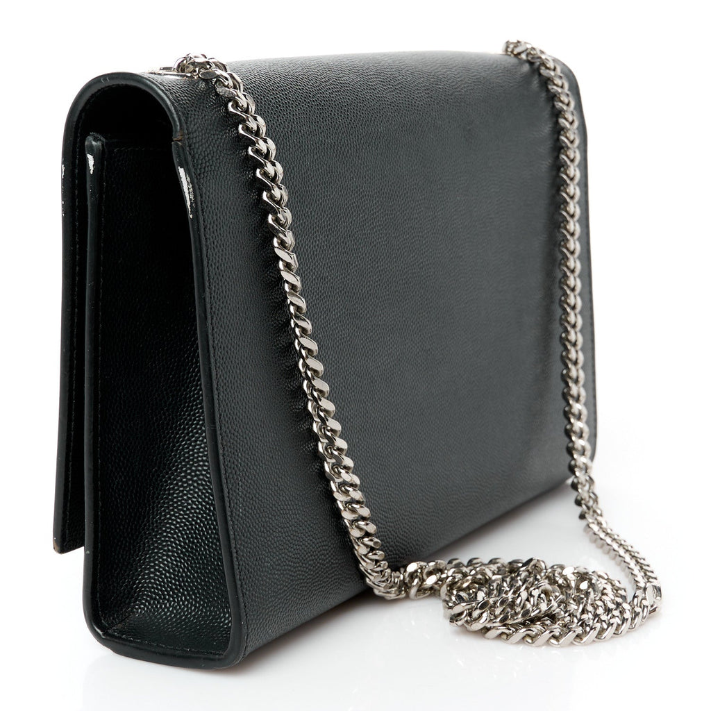 Grain De Poudre Medium Classic Monogram Kate Satchel Black