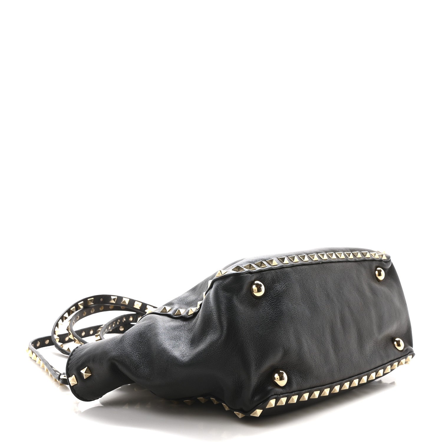 Vitello Small Rockstud Tote Black