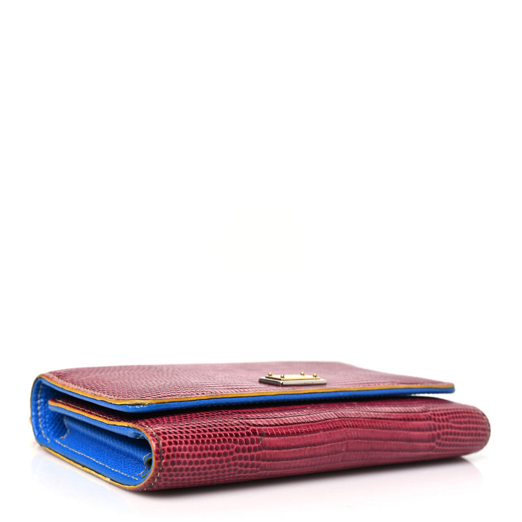 Dauphine Stampa Iguana Mini Miss Sicily Chain Phone Case Wallet Red Multicolor