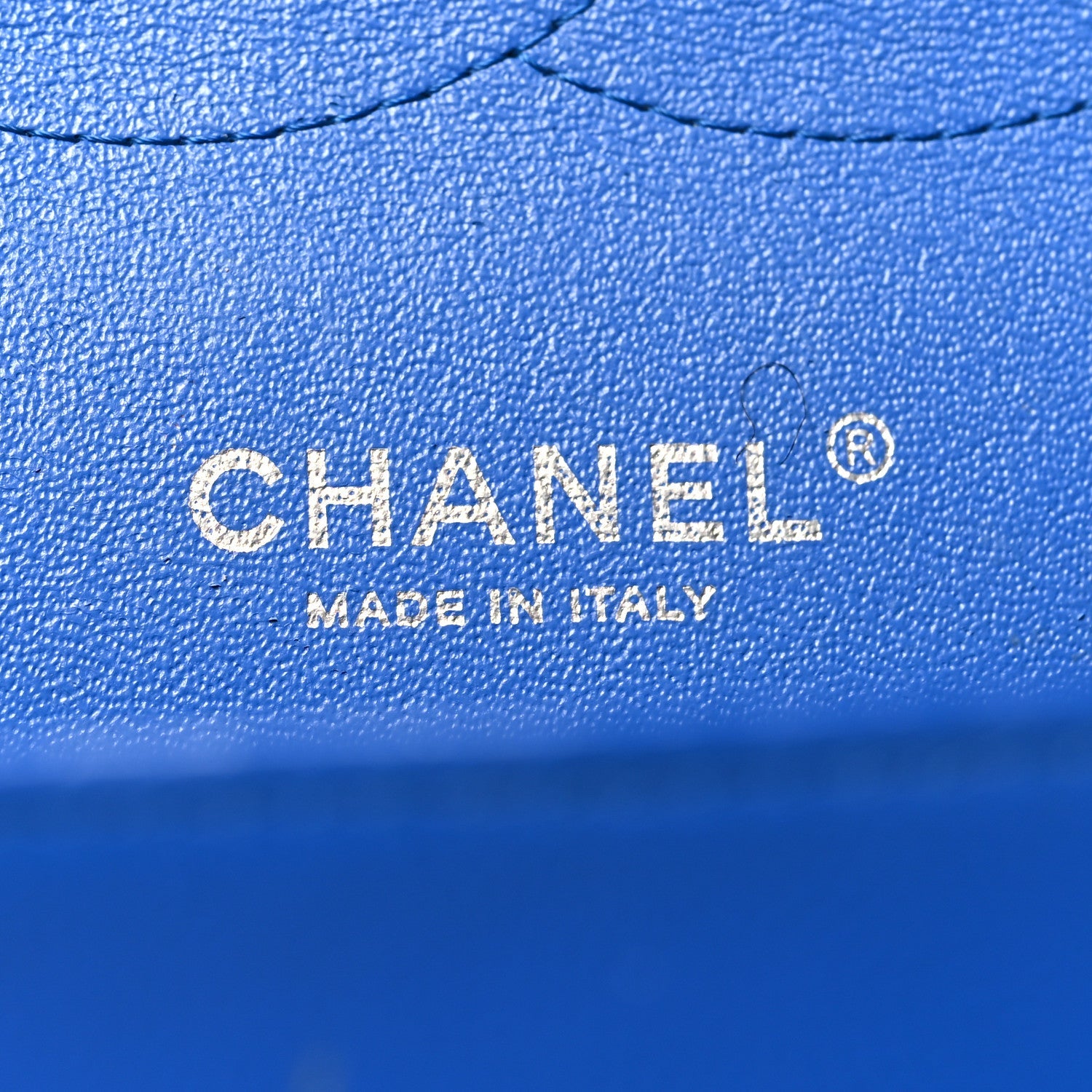 Caviar Chevron Quilted Jumbo Double Flap Blue