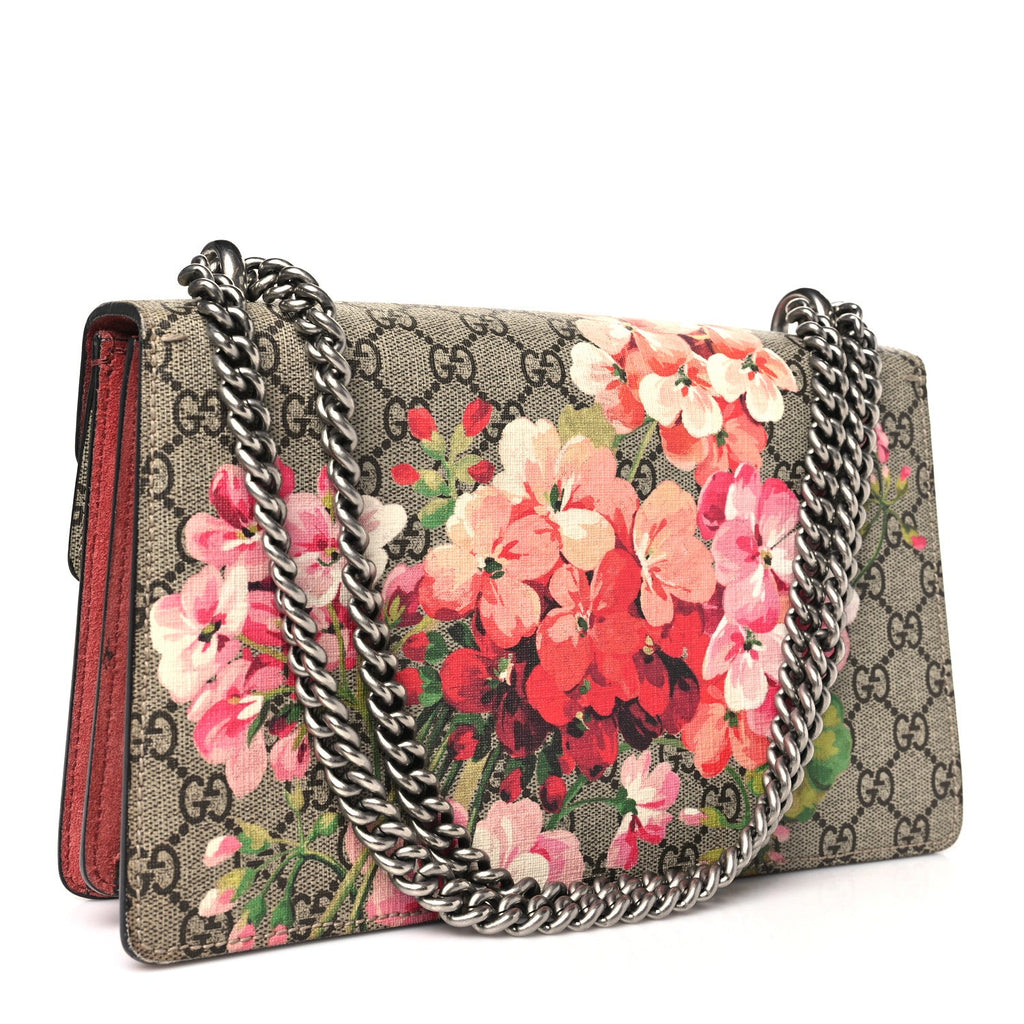 GG Supreme Monogram Blooms Small Dionysus Shoulder Bag Beige Multicolor Dry Rose
