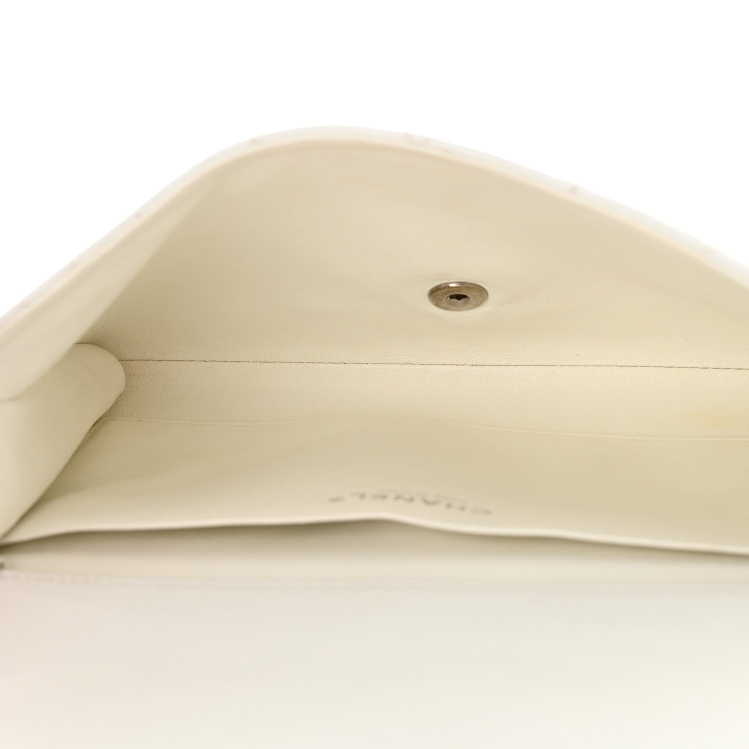 Pearly Caviar Quilted Clutch With Chain Flap Dark White