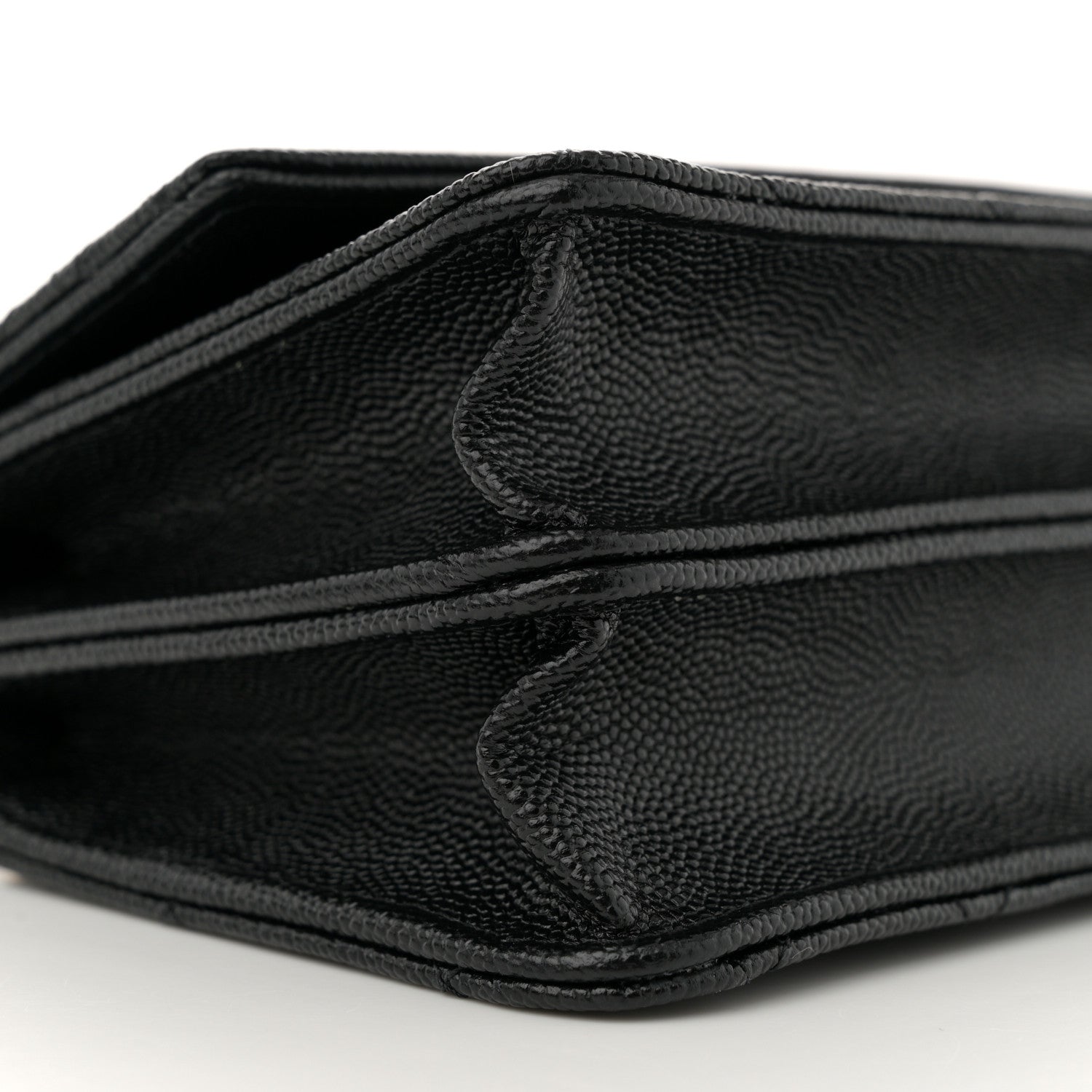 Caviar Quilted Trendy Handle Clutch With Chain Black