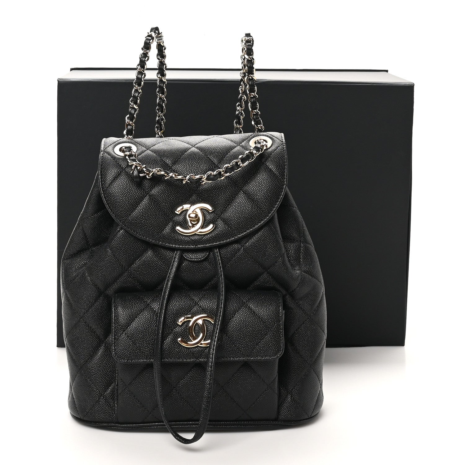 Caviar Quilted Backpack Bag Black