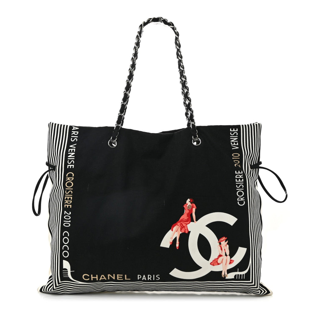Canvas CC Paris Venice Bon Bon Tote Black White