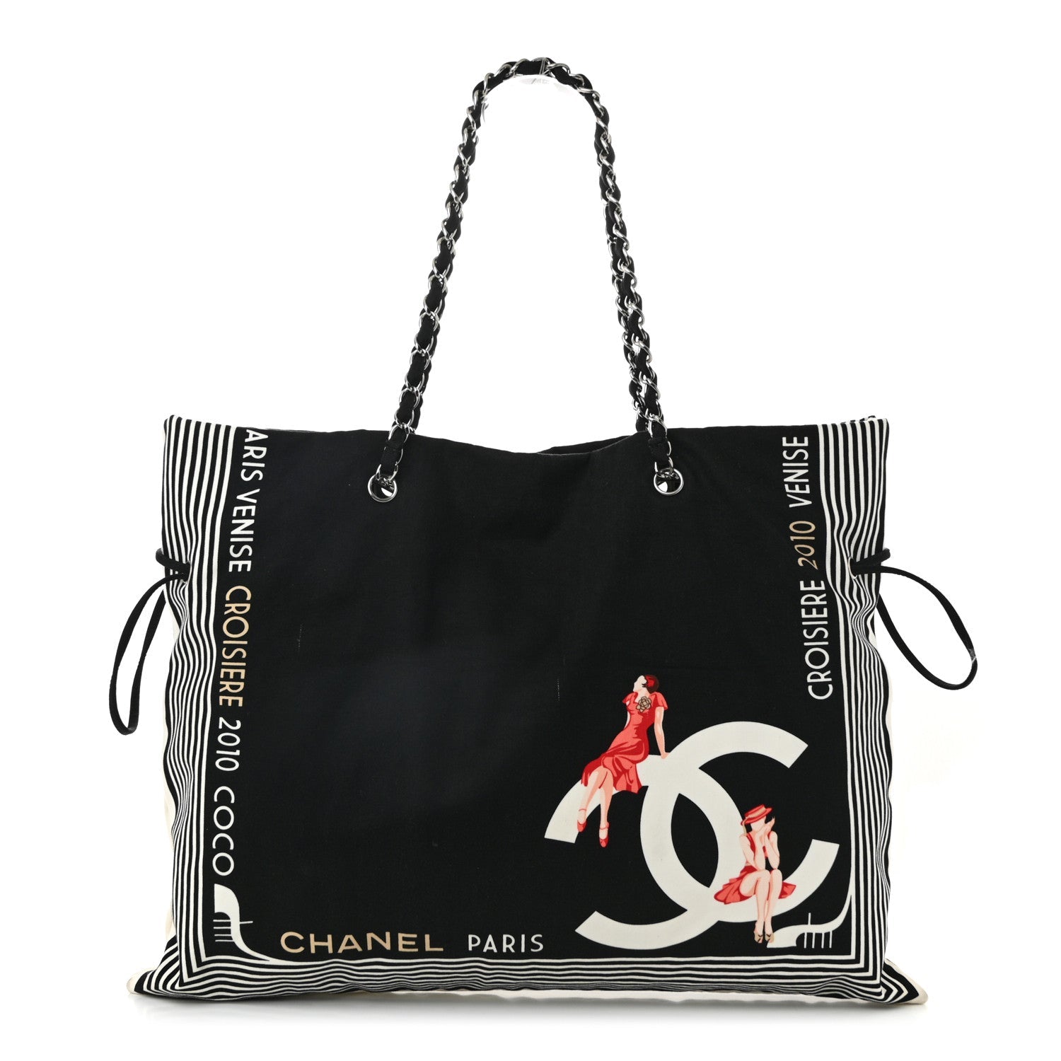 Canvas CC Paris Venice Bon Bon Tote Black White