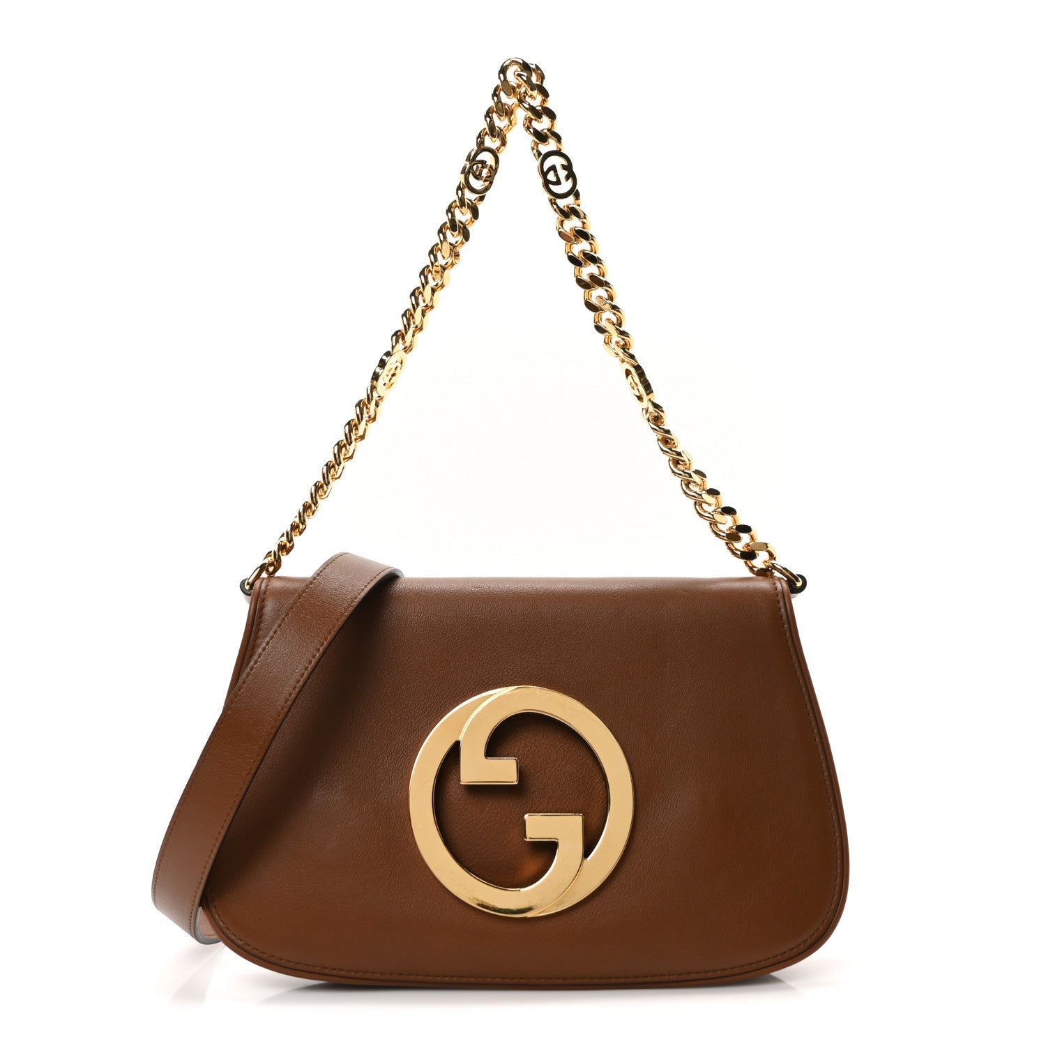 Roxy Calfskin Blondie Chain Shoulder Flap Bag Cuir