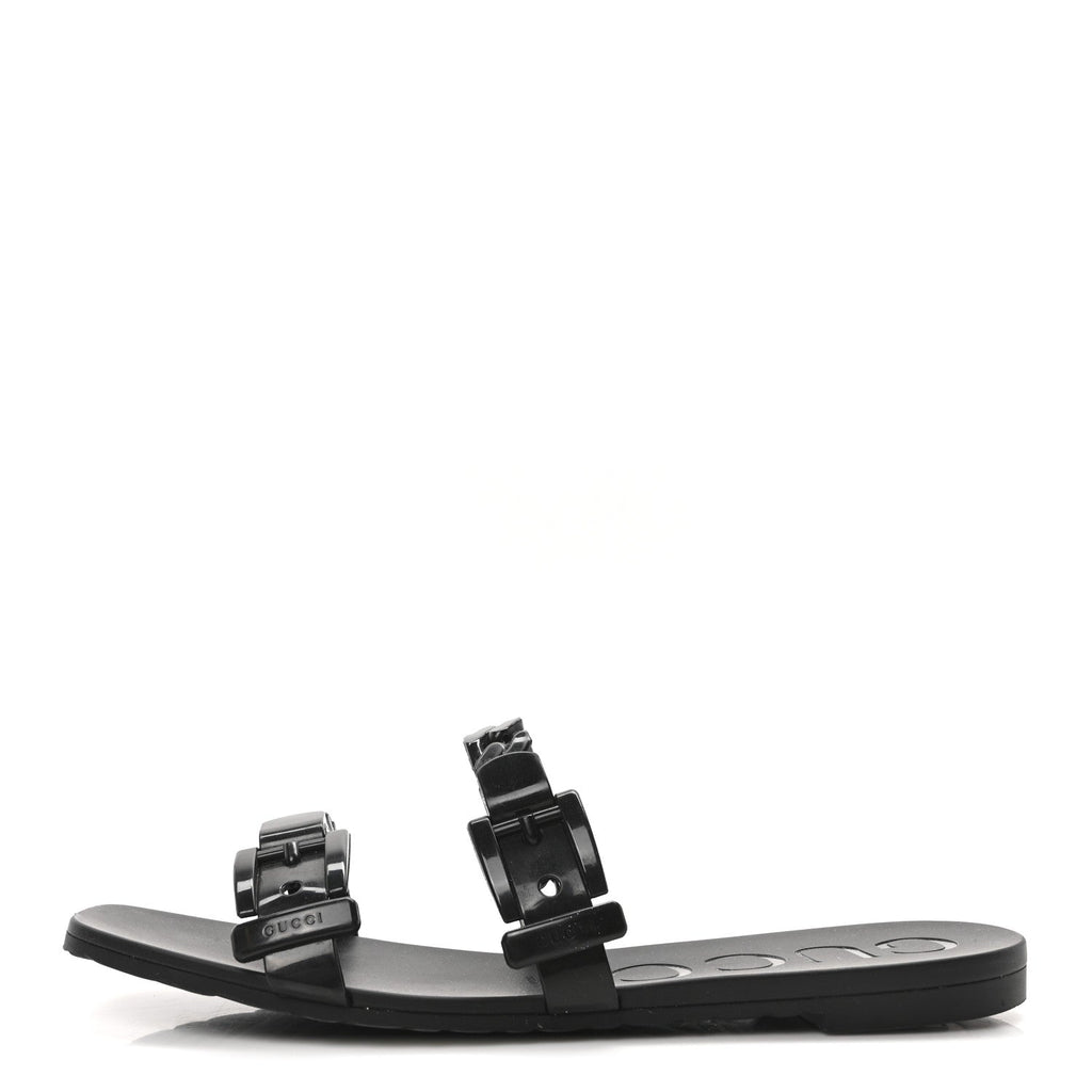 Rubber Womens Slide Sandals 40 Black