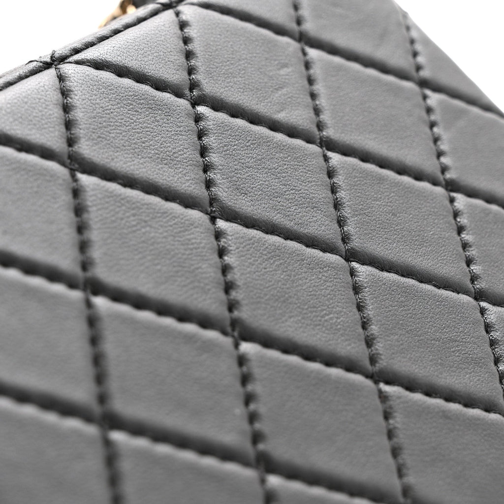 Lambskin Quilted Coco  Bag Black