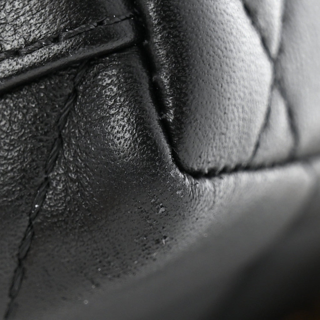 Lambskin Quilted CC Bowling Bag Black
