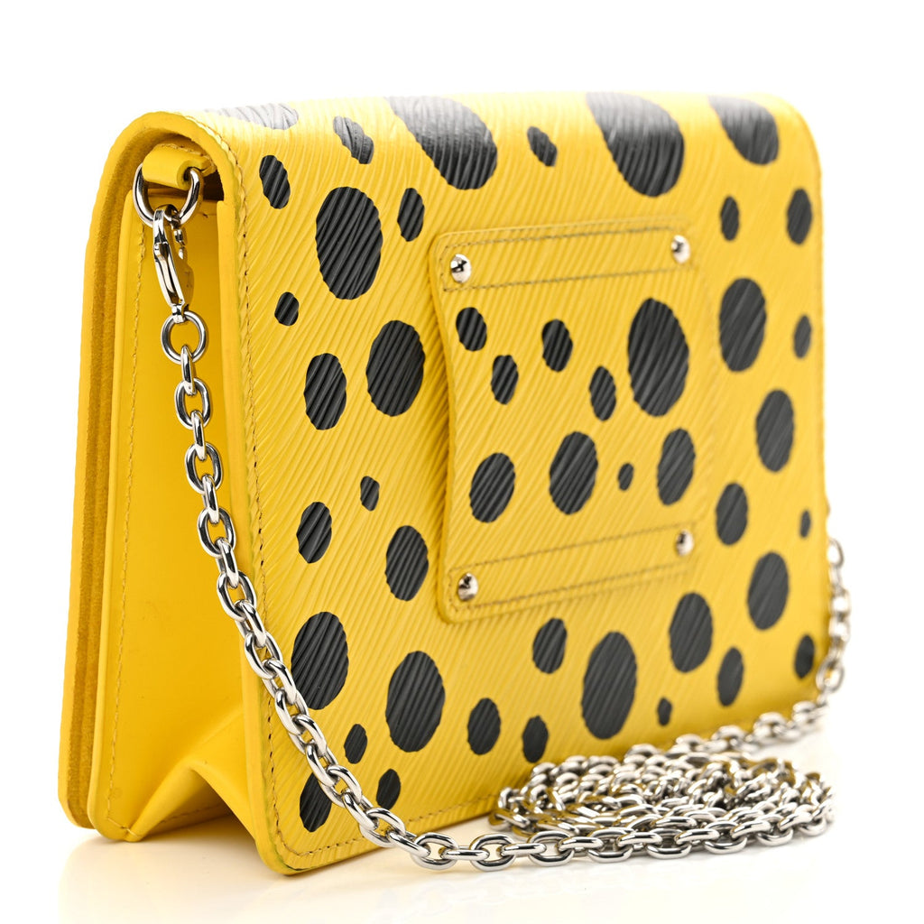LV x YK Epi Infinity Dots Twist Belt Chain Wallet Yellow Black