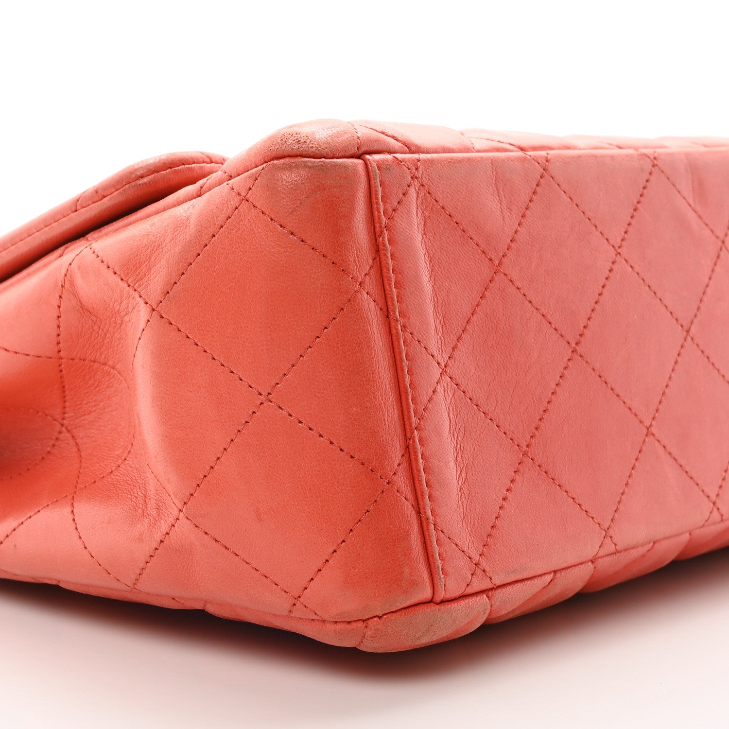 Lambskin Quilted Maxi Single Flap Red