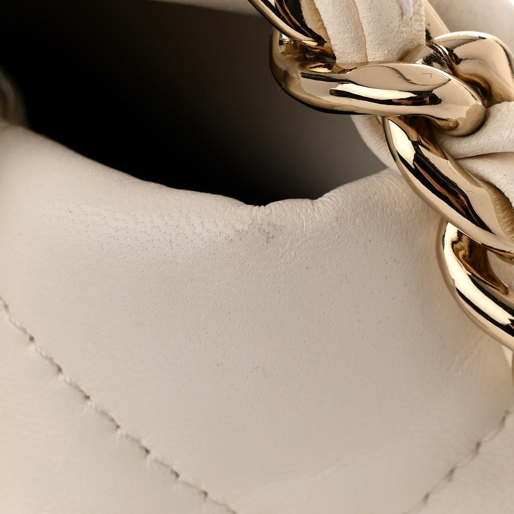 Goatskin Quilted Medium Chanel 19 Flap White