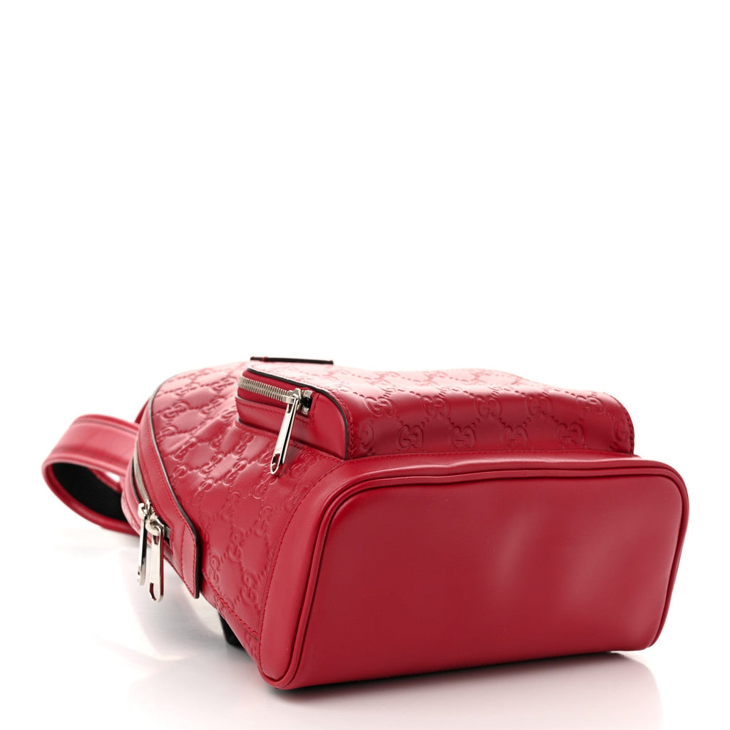 Guccissima Signature Small Day Backpack Hibiscus Red