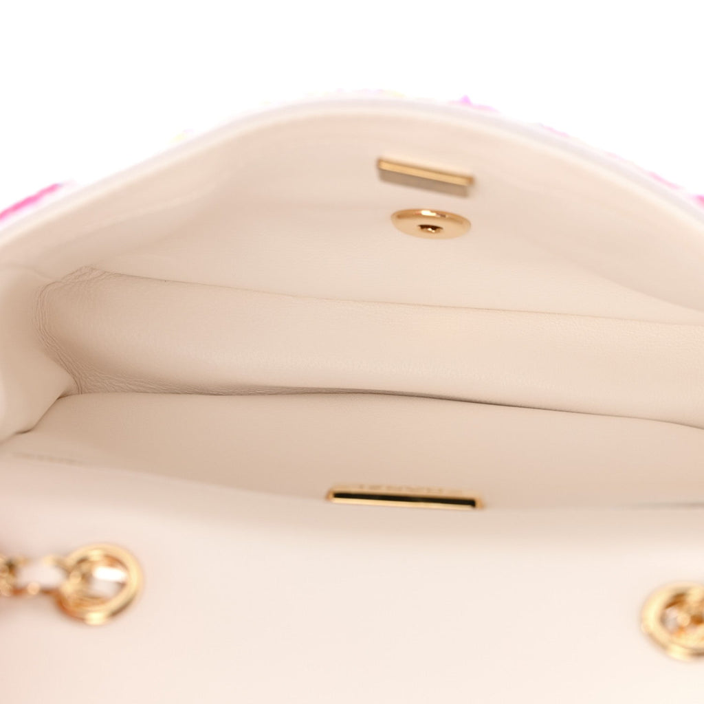 Sequin Logo Mini Rectangular Flap White Multicolor White Multicolor