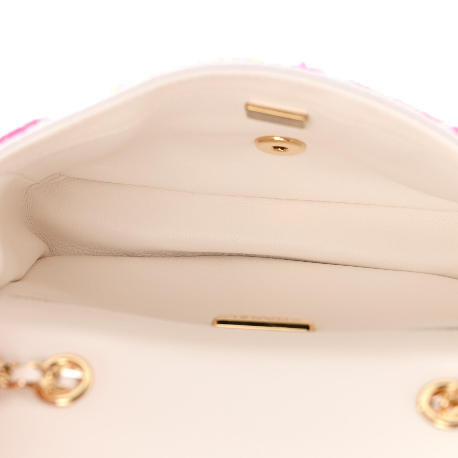 Sequin Logo Mini Rectangular Flap White Multicolor White Multicolor