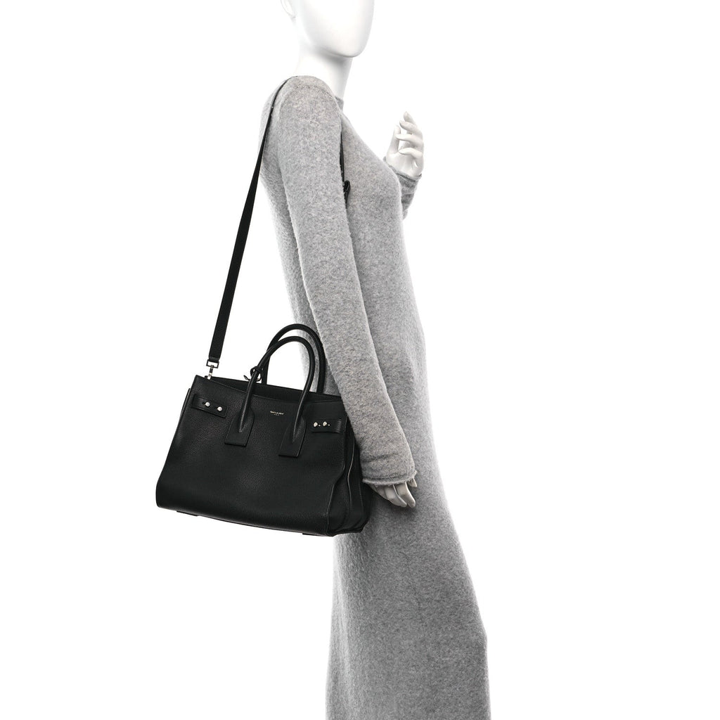 Grained Calfskin Small Supple Sac De Jour  Black