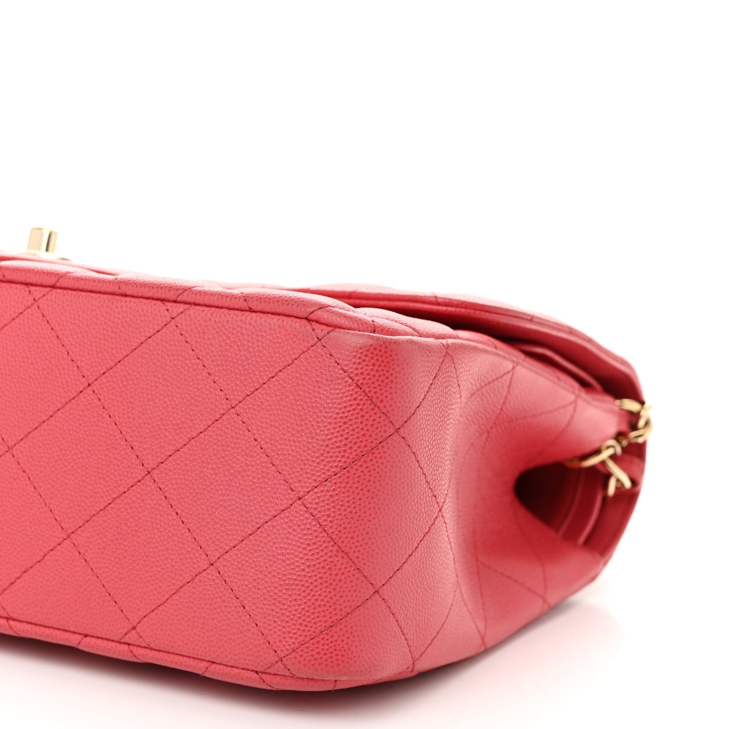 Caviar Quilted Jumbo Double Flap Red