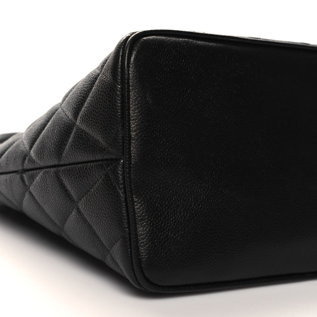 Caviar Quilted Medallion Tote Black