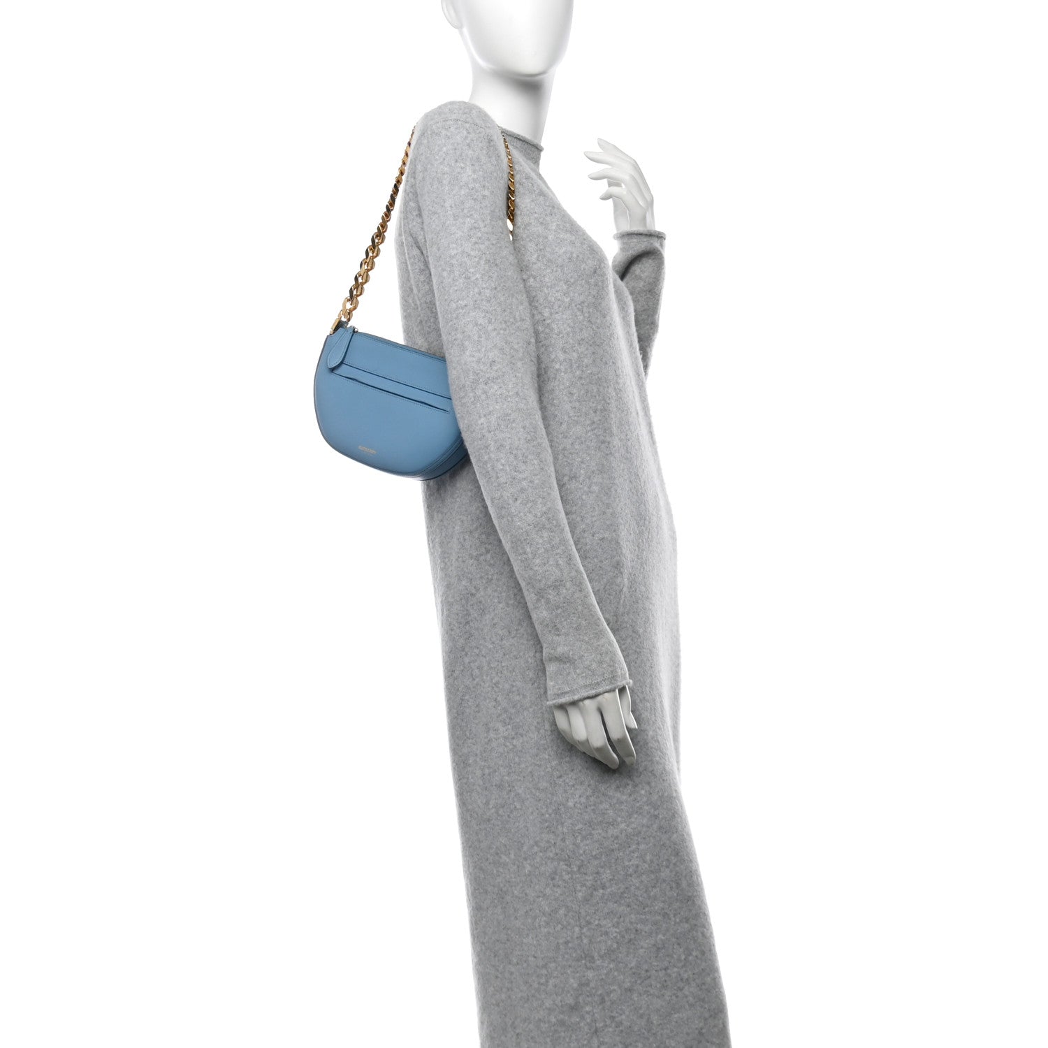 Lambskin Small Olympia Chain Shoulder Bag Pale Blue