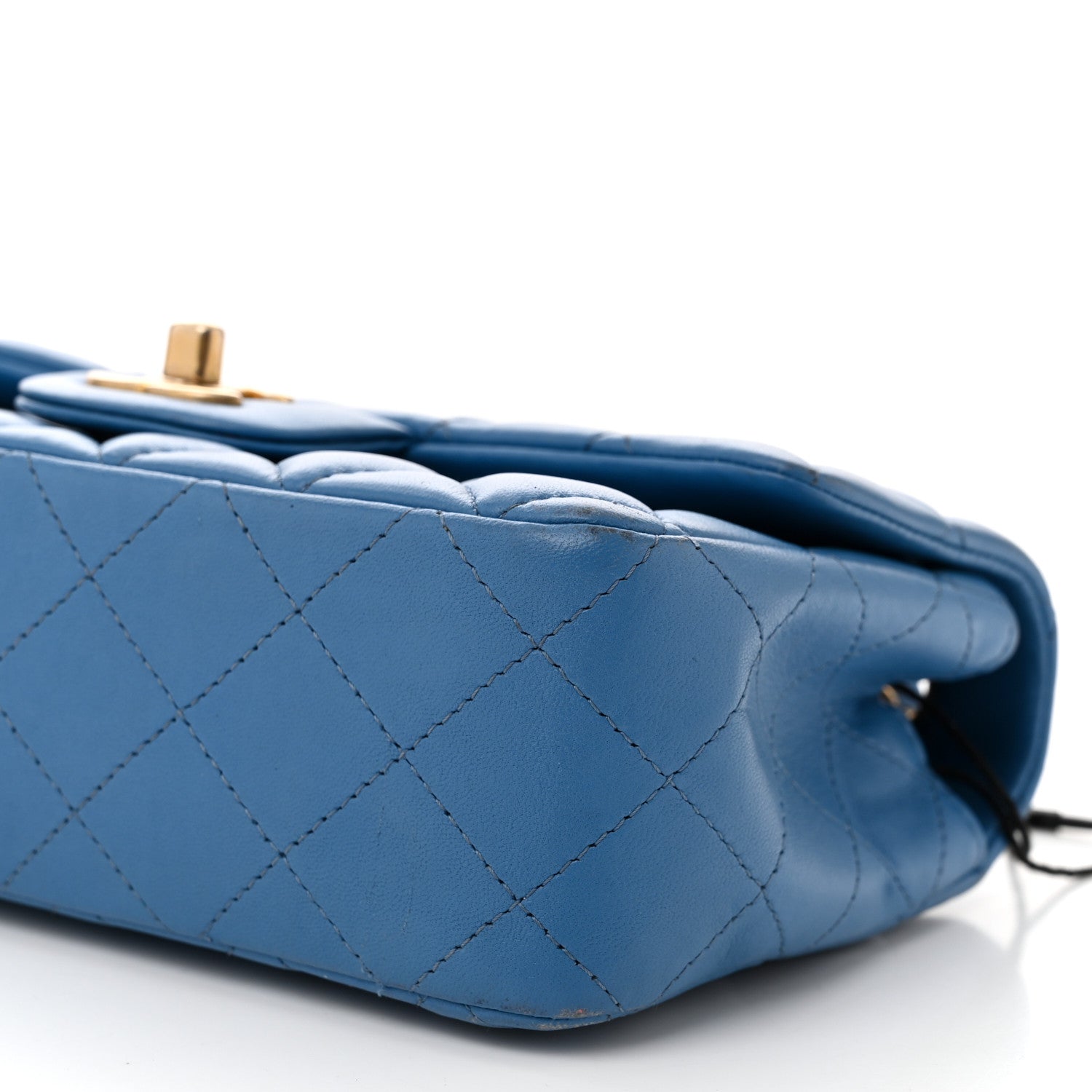 Lambskin Quilted Mini Rectangular Flap Blue