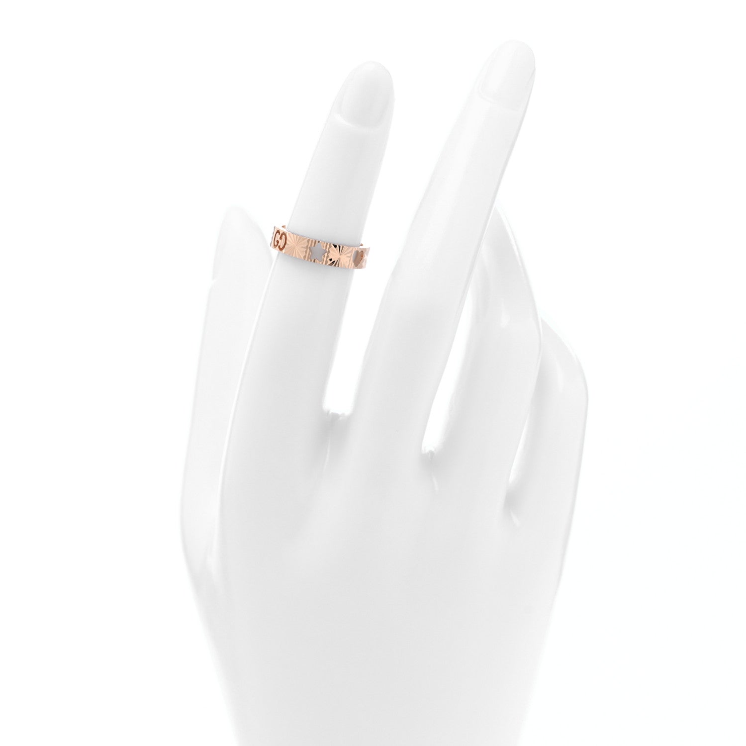 18K Rose Gold Icon Stars Band Ring 47 4
