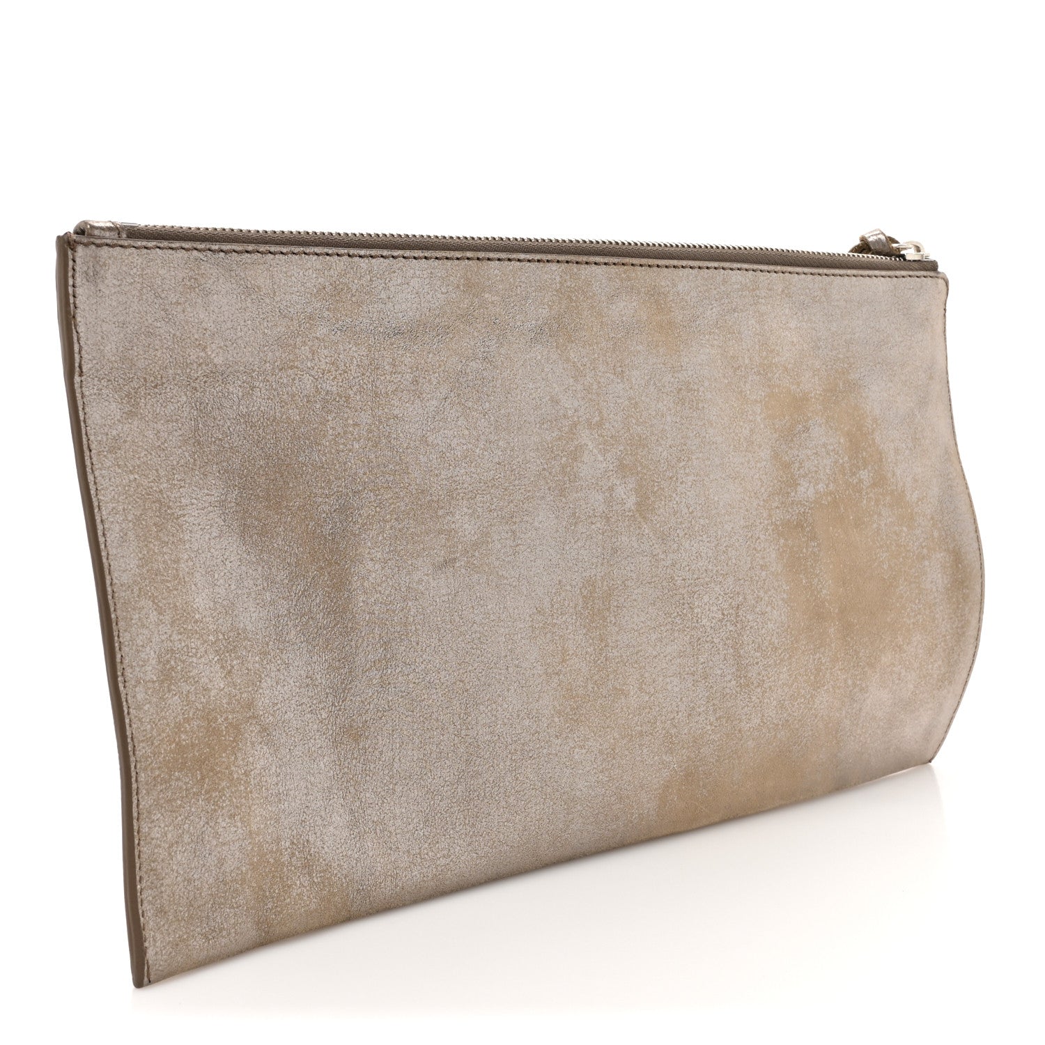 Metallic Calfskin Milky Way Papier Clutch Gold