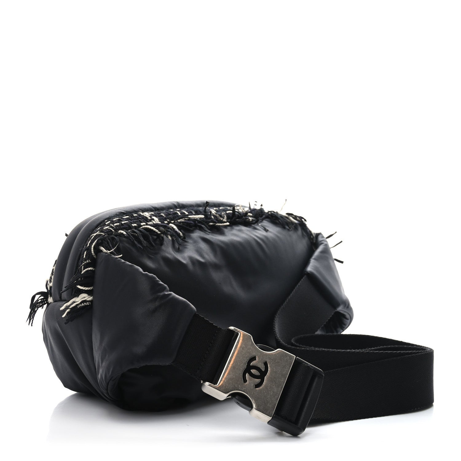 Nylon Tweed Coco Neige Belt Bag Black