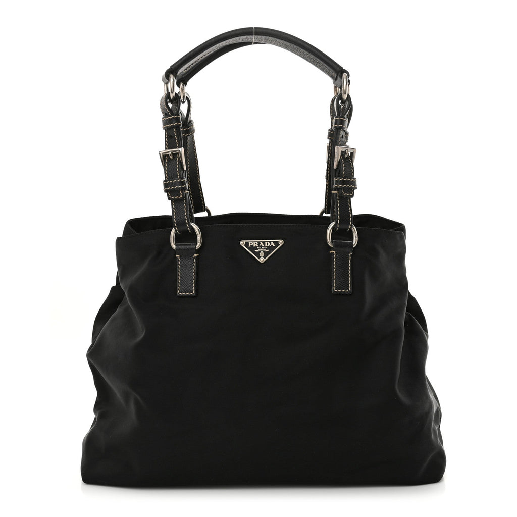 Tessuto Nylon Saffiano Tote Black