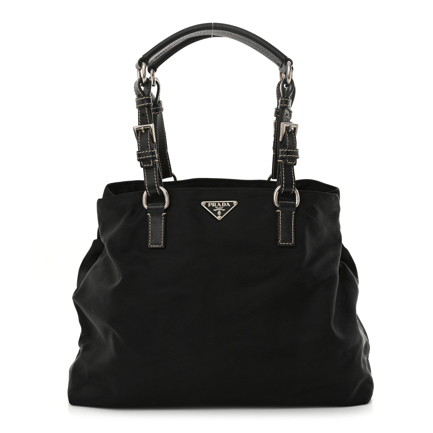 Tessuto Nylon Saffiano Tote Black